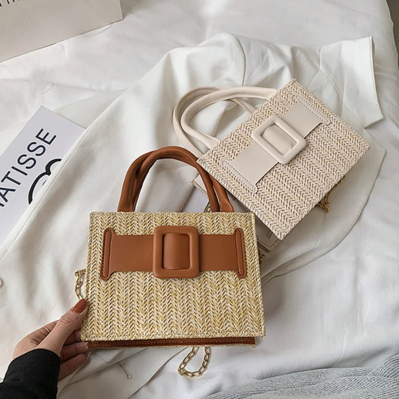 Summer Western Style Straw Crossbody Bag Tote Bag
