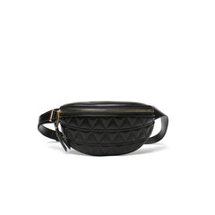 Women's PU Leather Shoulder Bag with Diamond Grid Strap