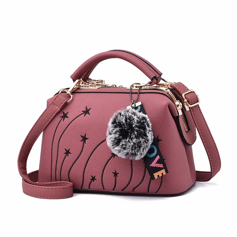 Embroidered Shoulder Messenger Bag Women