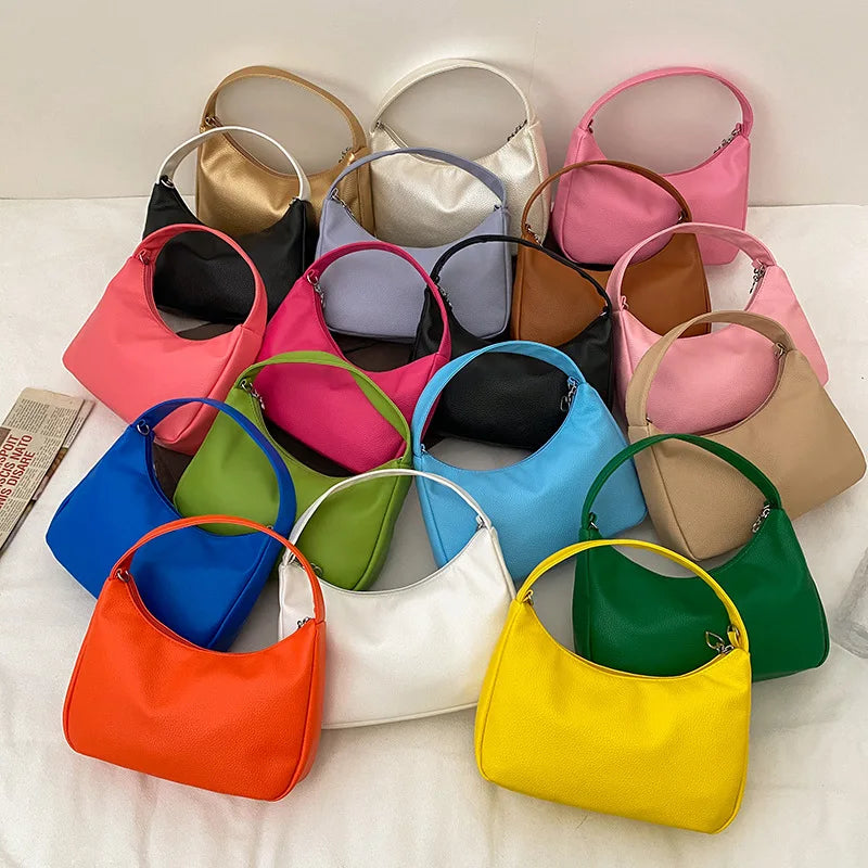 Solid Colors Shoulder Mini Bags Handbag Female Small Hobo Bags Clutch