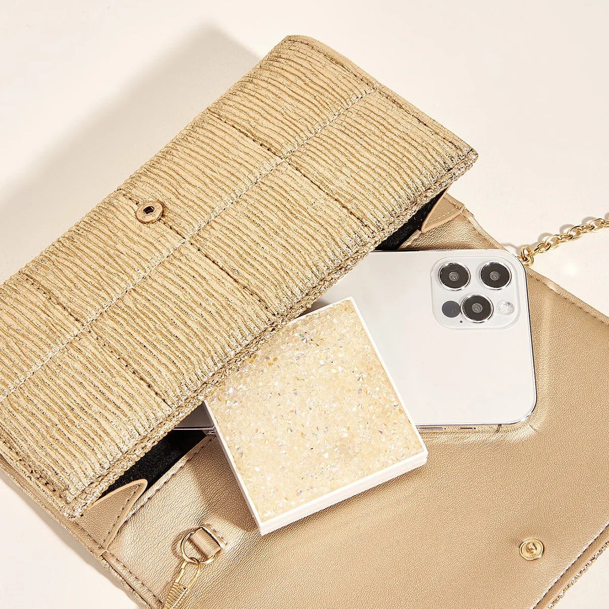 Golden Flash Square Evening Wear Dinner Bag