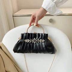 Vintage Diamond Shoulder Clutch Women's Evening Party Bag