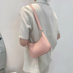 Women's Retro Solid PU Leather Shoulder Bag
