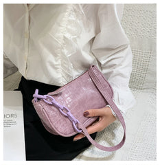 Women's Casual Chain Handbags Retro PU Leather Totes Shoulder Bag