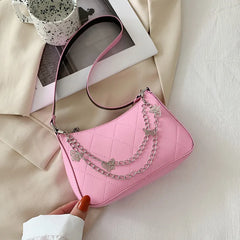 Vintage Butterfly Chain PU Leather Messenger Bag