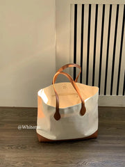Summer Canvas Splicing Shoulder Tote Bags
