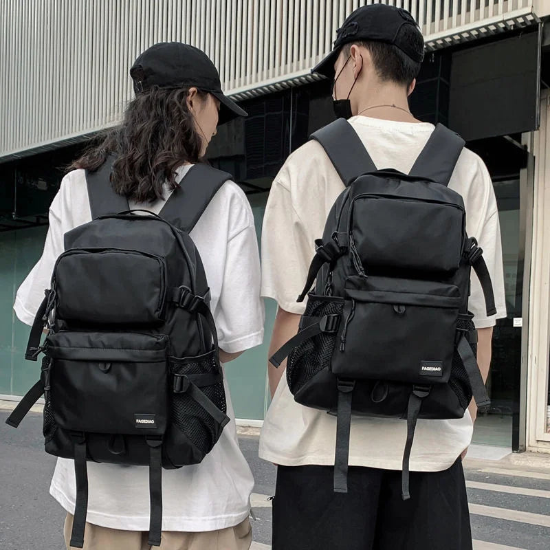 Women's Nylon Gothic School Backpack Motorcycle Rucksack