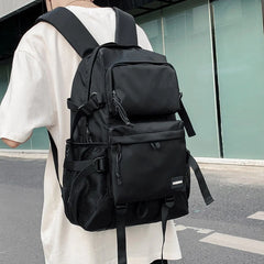 Women's Nylon Gothic School Backpack Motorcycle Rucksack