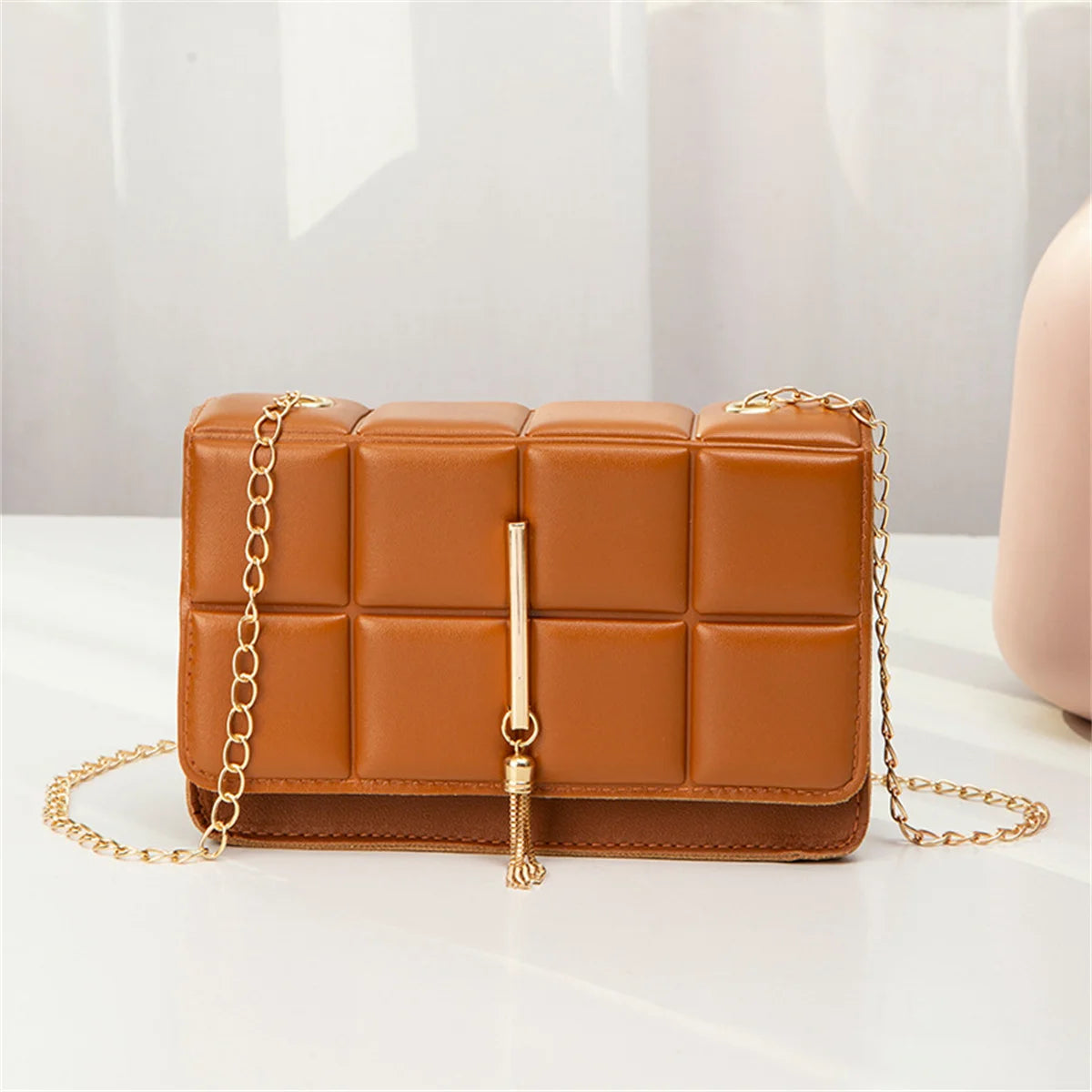 Women's PU Leather Crossbody Bag with Tassels