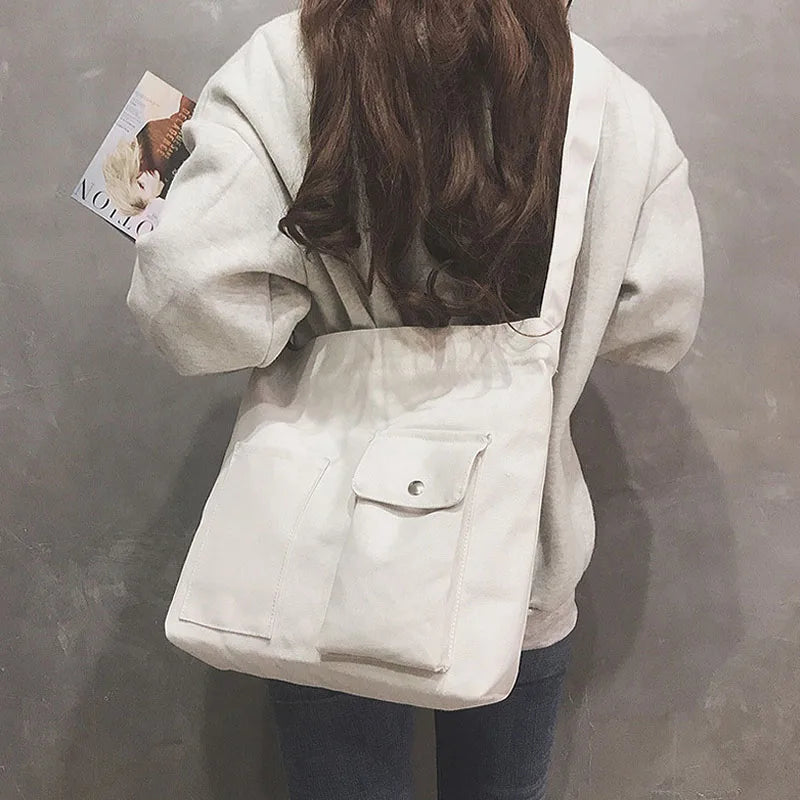 Women's Canvas Tote Bag Soft Messenger Crossbody Shoulder Bags