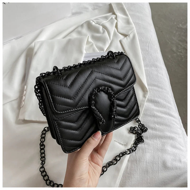 Women's Embroidered Chain Bag, Large Capacity Single Shoulder Messenger Bag