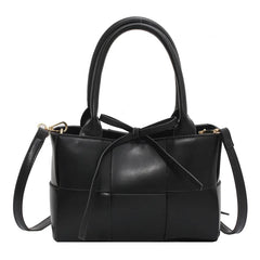 Women's Woven Shoulder Bag PU Leather Messenger Totes Handbags