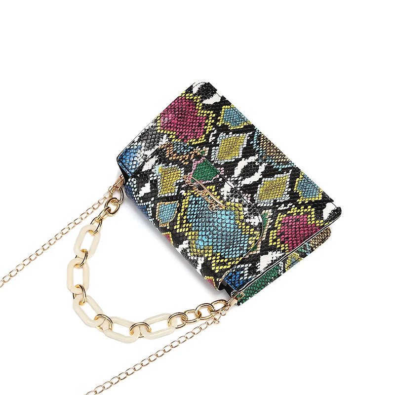 Serpentine Chain Crossbody Bag Small Handbag Top-handle Purse