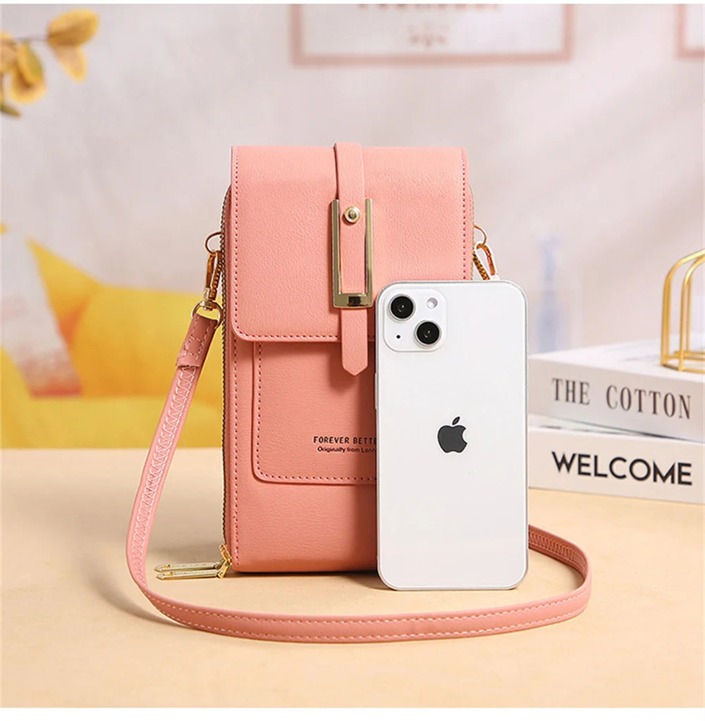 Women's Leather Small Shoulder Bag Sling Mobile Phone Pouch