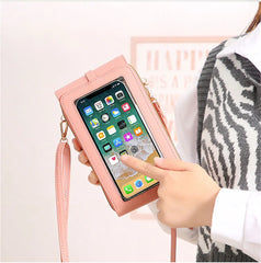 Women's Leather Small Shoulder Bag Sling Mobile Phone Pouch