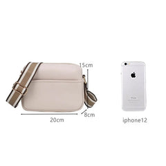 Women Crossbody Bags with Wide Fabric Strap - Leather Shoulder Bag