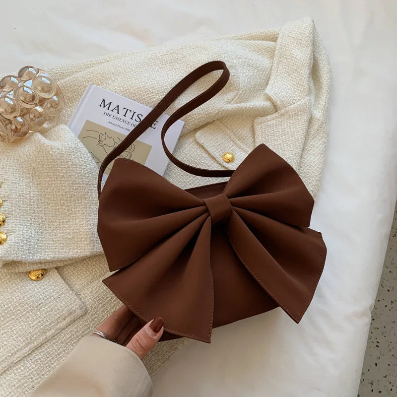 Women's Retro Bow Shoulder Bag Small Square Bag