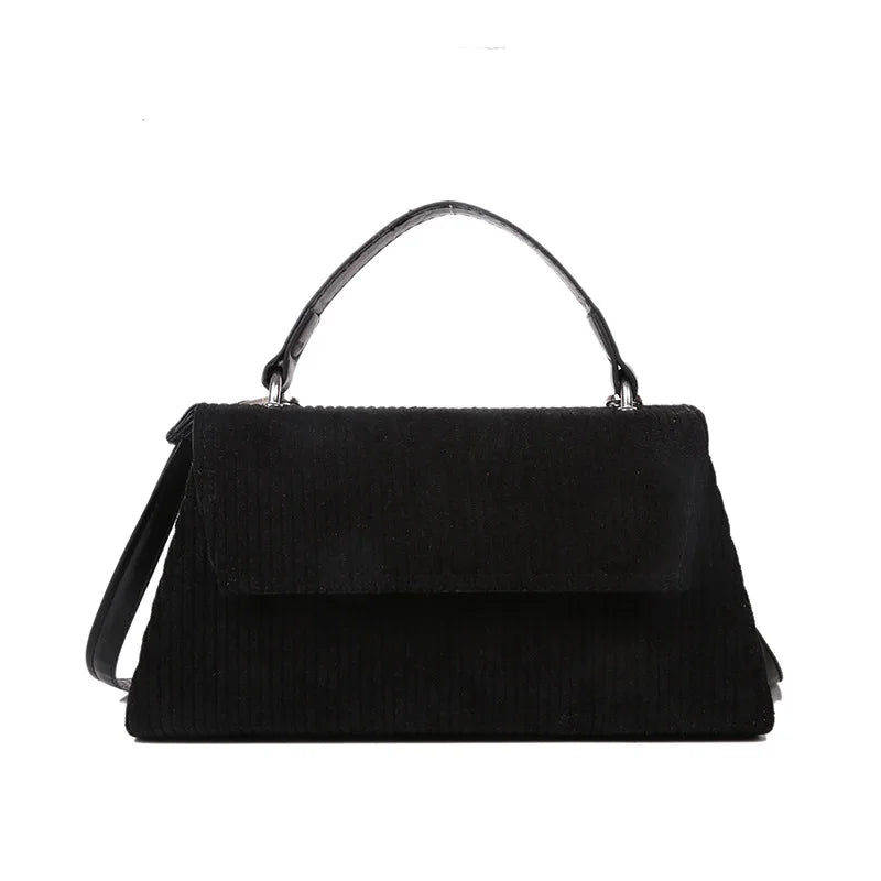 Corduroy Crossbody Bag Retro Small Square Bag for Women