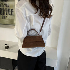 Corduroy Crossbody Bag Retro Small Square Bag for Women