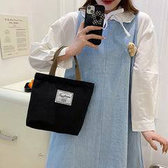Canvas Large Capacity Casual Handbag for Women Top Handle Shopper Bags