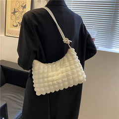Women's Casual Plaid Cloth Shoulder Bag Large Capacity