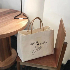 Large Capacity Canvas Tote Shoulder Bag Vintage Design