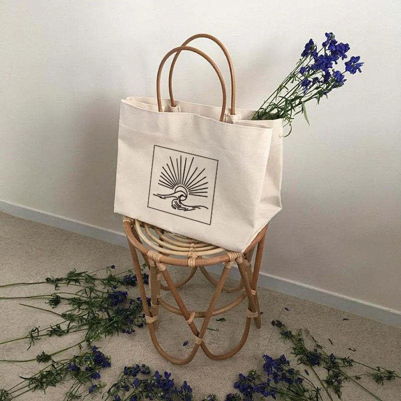 Large Capacity Canvas Tote Shoulder Bag Vintage Design