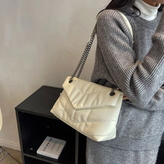 Women's Leather Flap Shoulder Bag Chain Totes Handbag Winter Bags