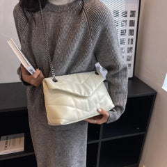 Women's Leather Flap Shoulder Bag Chain Totes Handbag Winter Bags