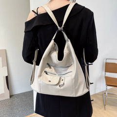 Women's PU Leather Shoulder Bag Anti-thief Backpack Large Capacity Handbag