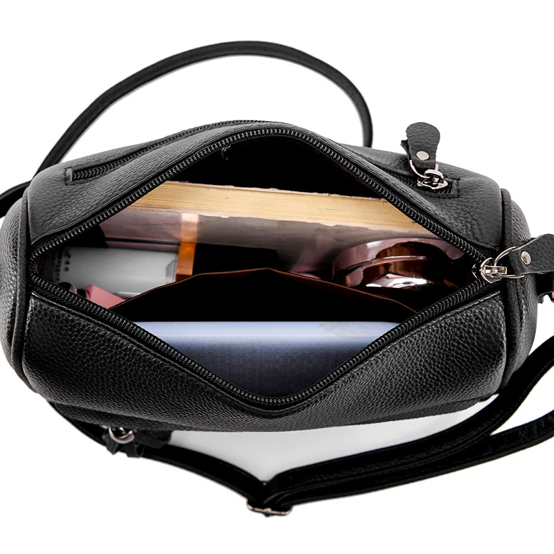 Women's Leather Shoulder Bag High Messenger Bag Real Cowhide Crossbody Bag