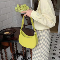 Women's Half-moon Underarm Bag Solid Handbags