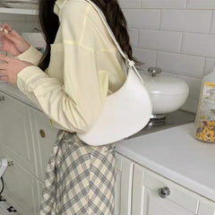 Women's Half-moon Underarm Bag Solid Handbags