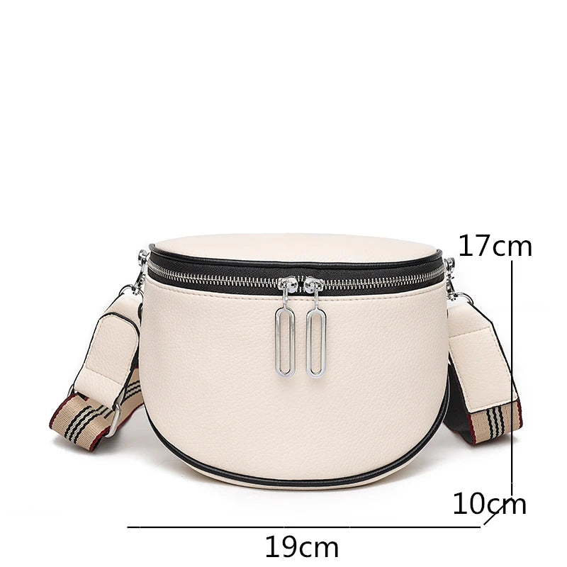 Women's High Soft Leather Saddle Bag Shoulder Messenger Bag