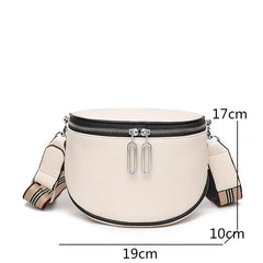 Women's High Soft Leather Saddle Bag Shoulder Messenger Bag