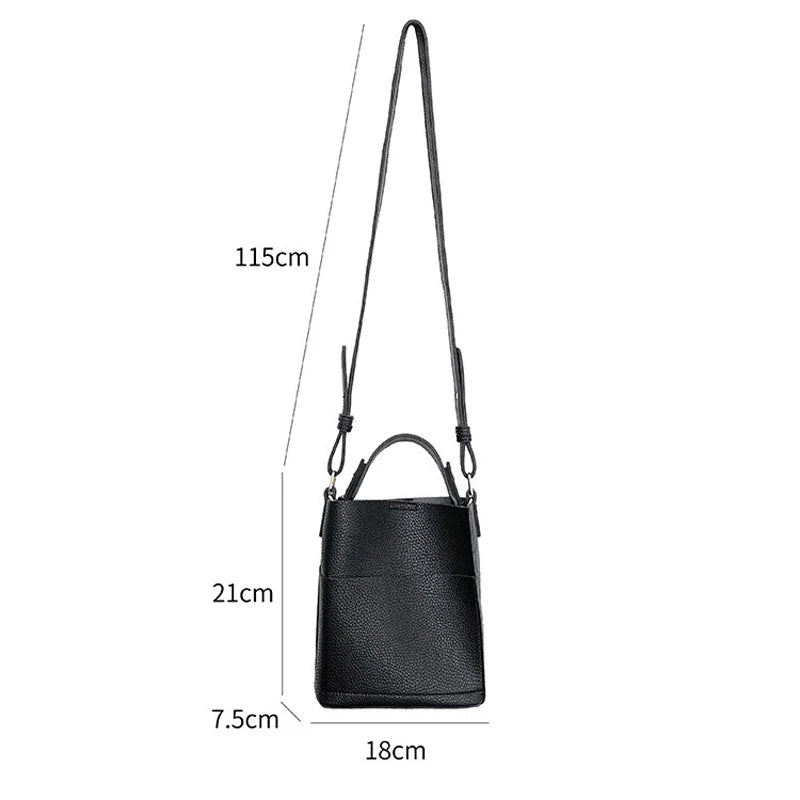 Small Women's Bucket Bag PU Leather Shoulder Crossbody Bag