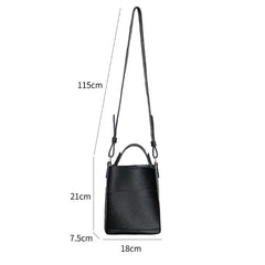 Small Women's Bucket Bag PU Leather Shoulder Crossbody Bag