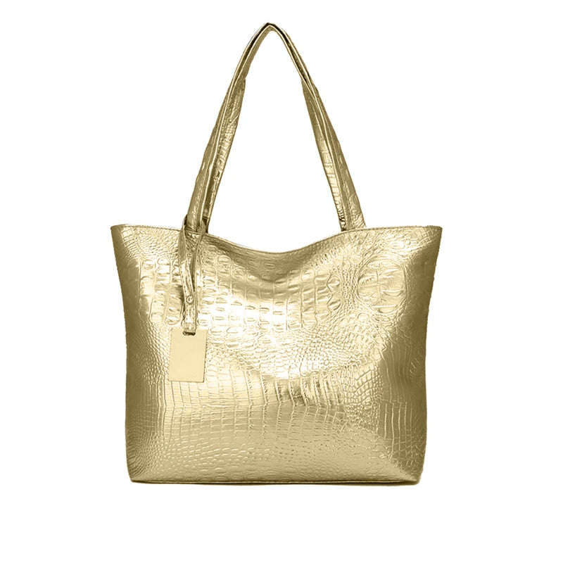 Women's Crocodile Pattern Handbag Large Capacity Shoulder Bag