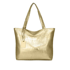 Women's Crocodile Pattern Handbag Large Capacity Shoulder Bag