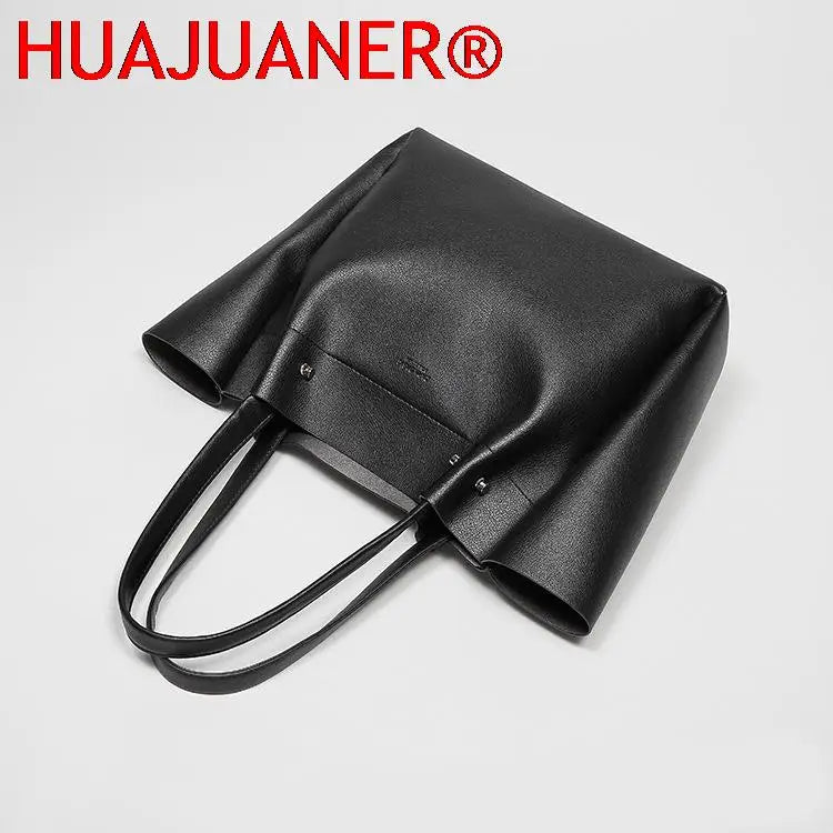 Large Capacity Women's Shoulder Bag PU Leather Tote Handbag