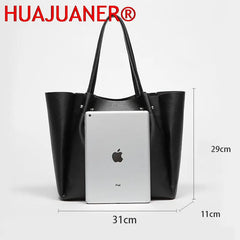 Large Capacity Women's Shoulder Bag PU Leather Tote Handbag