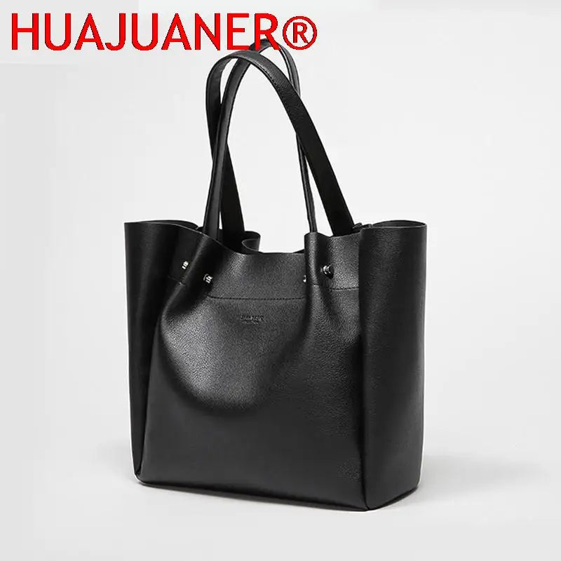 Large Capacity Women's Shoulder Bag PU Leather Tote Handbag