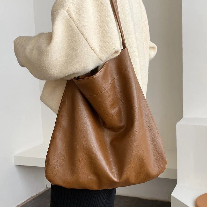 Women's Shoulder Bag Large Capacity PU Leather Tote Handbag