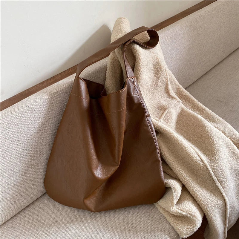 Women's Shoulder Bag Large Capacity PU Leather Tote Handbag