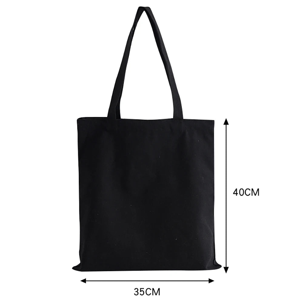 Women's Mushroom Print Canvas Shopper Bag Large Capacity Shoulder Handbag