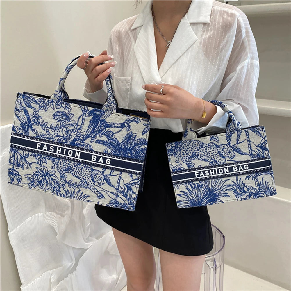 Women's Large Capacity Canvas Shoulder Bag Top-handle Tote