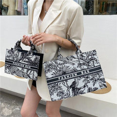 Women's Large Capacity Canvas Shoulder Bag Top-handle Tote