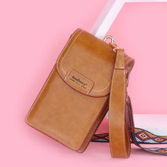 Leather Women's Small Shoulder Bag Wide Strap Tote