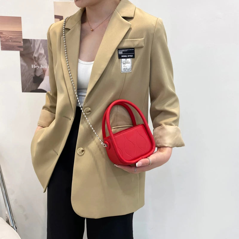 Mini Crossbody Bag Metal Chain Messenger Purse Young Girl Bags