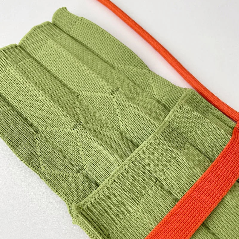 Women's Macaroon Pleated Shoulder Bag Mini Mobile Phone Bag